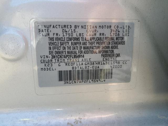 Photo 12 VIN: 3N1CN7AP2FL954914 - NISSAN VERSA S 