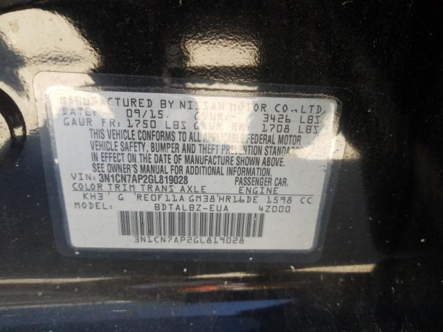 Photo 9 VIN: 3N1CN7AP2GL819028 - NISSAN VERSA S 