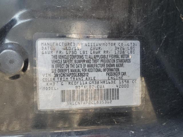 Photo 11 VIN: 3N1CN7AP2GL835312 - NISSAN VERSA S 