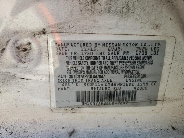 Photo 13 VIN: 3N1CN7AP2GL847847 - NISSAN VERSA S 