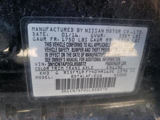 Photo 12 VIN: 3N1CN7AP2GL858072 - NISSAN VERSA 