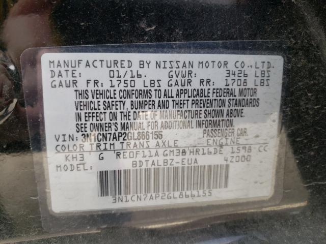 Photo 9 VIN: 3N1CN7AP2GL866155 - NISSAN VERSA S 