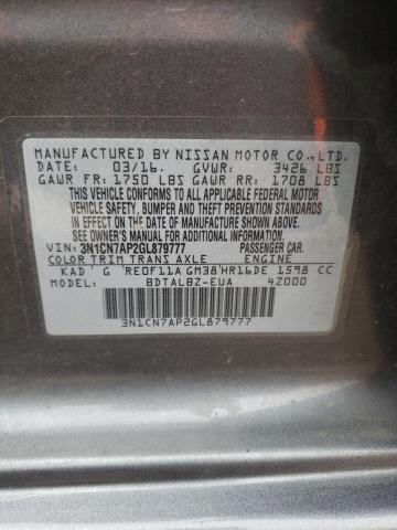 Photo 12 VIN: 3N1CN7AP2GL879777 - NISSAN VERSA 