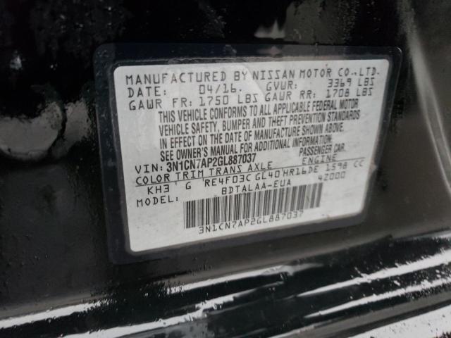 Photo 11 VIN: 3N1CN7AP2GL887037 - NISSAN VERSA S 