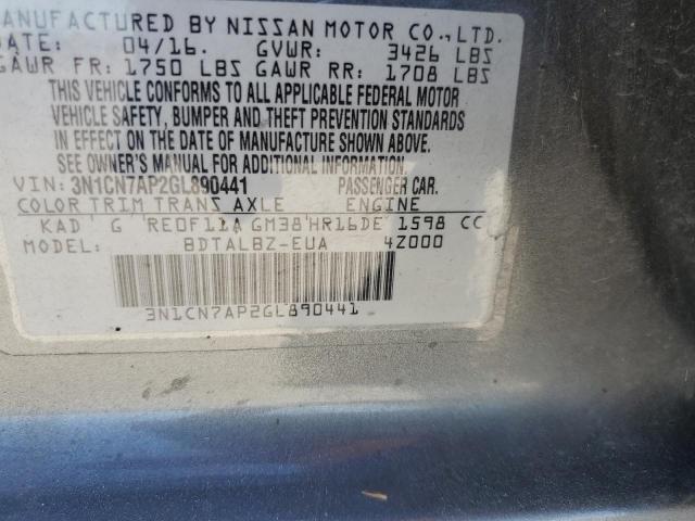 Photo 11 VIN: 3N1CN7AP2GL890441 - NISSAN VERSA S 