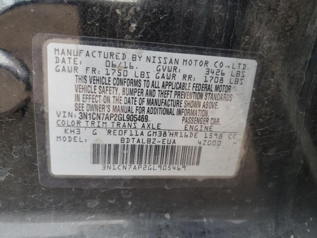 Photo 11 VIN: 3N1CN7AP2GL905469 - NISSAN VERSA 