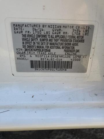 Photo 11 VIN: 3N1CN7AP2GL912048 - NISSAN VERSA 