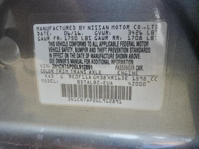 Photo 11 VIN: 3N1CN7AP2GL912891 - NISSAN VERSA S 