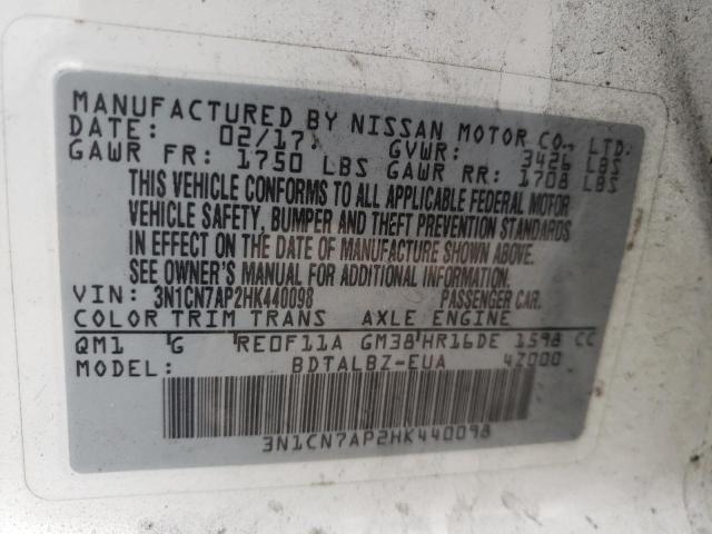 Photo 12 VIN: 3N1CN7AP2HK440098 - NISSAN VERSA 