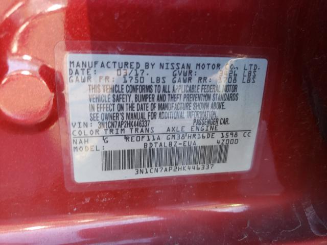 Photo 9 VIN: 3N1CN7AP2HK446337 - NISSAN VERSA S 