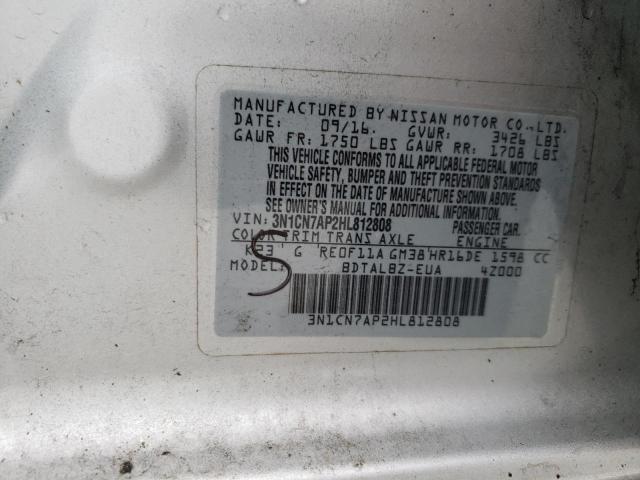 Photo 12 VIN: 3N1CN7AP2HL812808 - NISSAN VERSA 