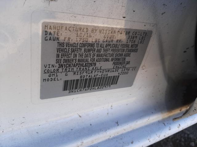 Photo 9 VIN: 3N1CN7AP2HL822979 - NISSAN VERSA S 