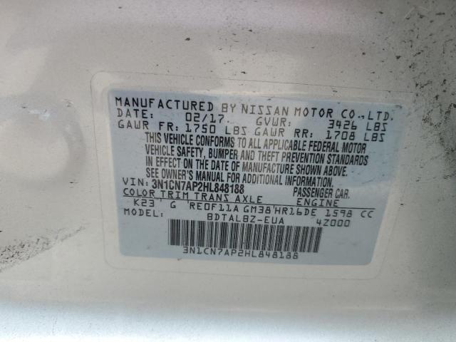 Photo 9 VIN: 3N1CN7AP2HL848188 - NISSAN VERSA S 