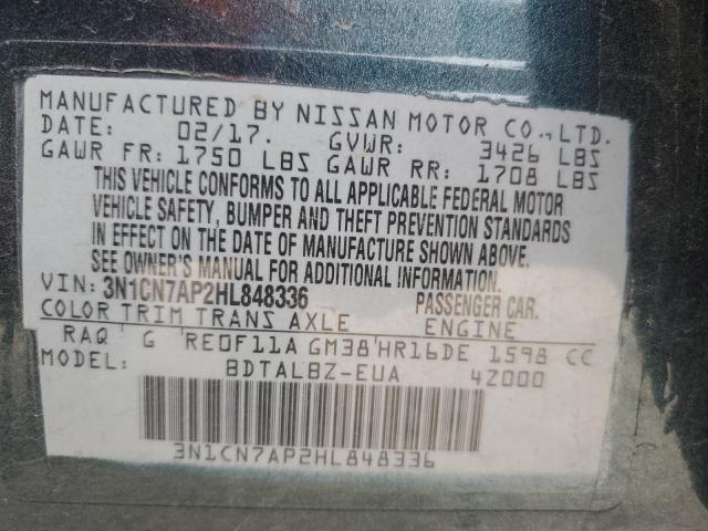 Photo 11 VIN: 3N1CN7AP2HL848336 - NISSAN VERSA S 