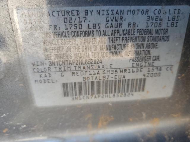 Photo 11 VIN: 3N1CN7AP2HL852824 - NISSAN VERSA S 