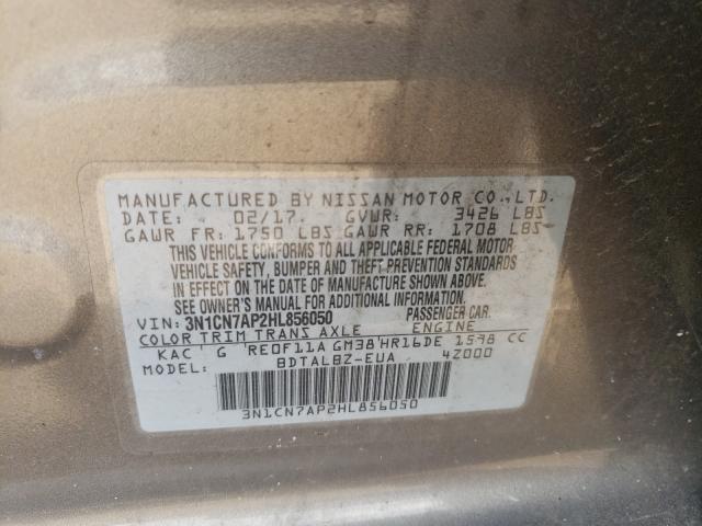 Photo 9 VIN: 3N1CN7AP2HL856050 - NISSAN VERSA S 