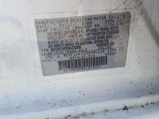 Photo 9 VIN: 3N1CN7AP2HL878355 - NISSAN VERSA S 