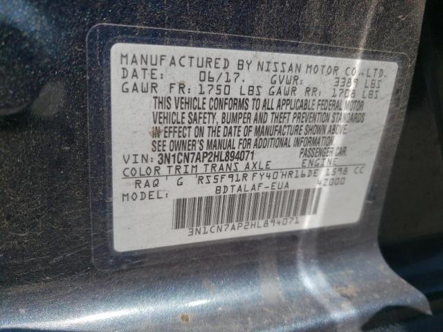 Photo 9 VIN: 3N1CN7AP2HL894071 - NISSAN VERSA S 