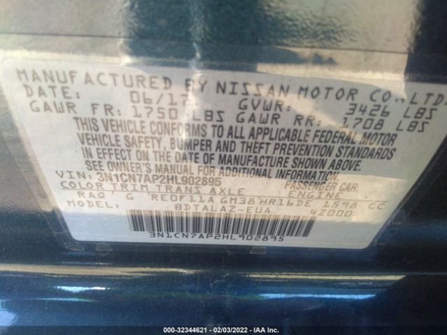 Photo 8 VIN: 3N1CN7AP2HL902895 - NISSAN VERSA SEDAN 