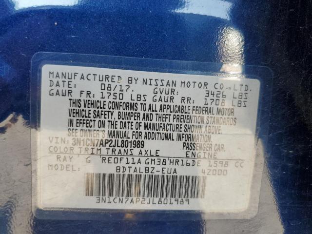 Photo 12 VIN: 3N1CN7AP2JL801989 - NISSAN VERSA 