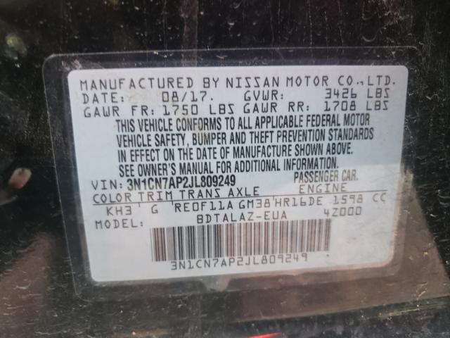 Photo 9 VIN: 3N1CN7AP2JL809249 - NISSAN VERSA S 