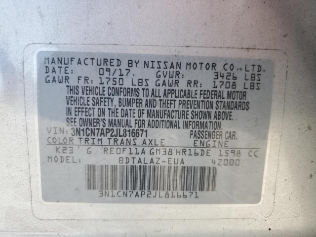 Photo 11 VIN: 3N1CN7AP2JL816671 - NISSAN VERSA S 