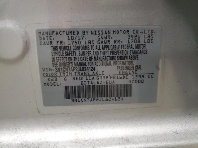 Photo 12 VIN: 3N1CN7AP2JL824124 - NISSAN VERSA S 