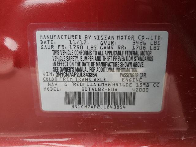 Photo 12 VIN: 3N1CN7AP2JL843854 - NISSAN VERSA S 