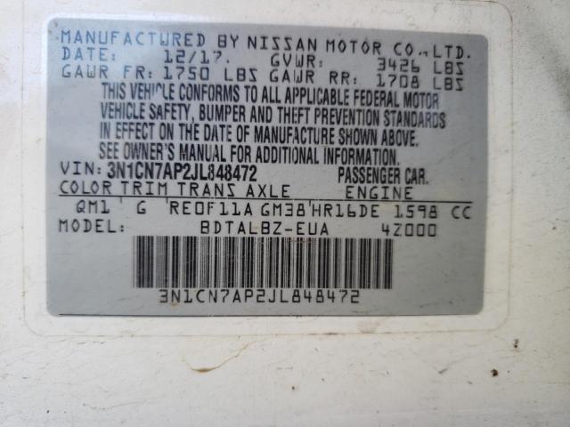 Photo 11 VIN: 3N1CN7AP2JL848472 - NISSAN VERSA 