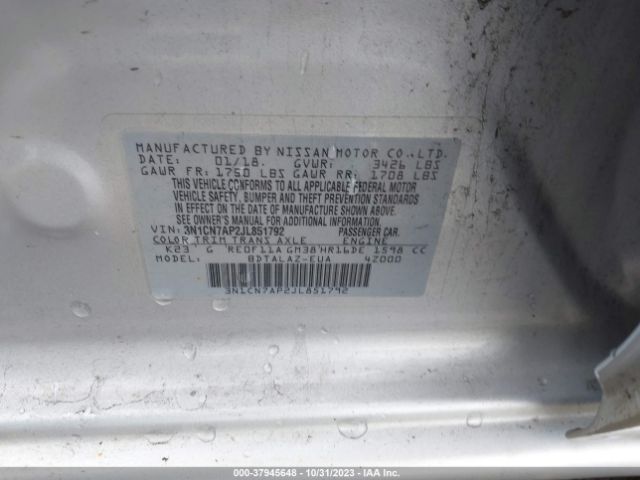 Photo 8 VIN: 3N1CN7AP2JL851792 - NISSAN VERSA 