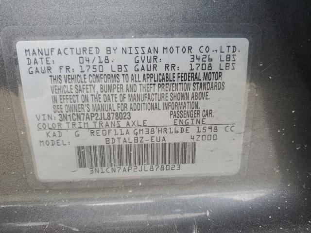 Photo 11 VIN: 3N1CN7AP2JL878023 - NISSAN VERSA 