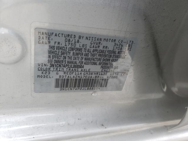 Photo 9 VIN: 3N1CN7AP2JL888504 - NISSAN VERSA S 