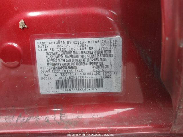 Photo 8 VIN: 3N1CN7AP2KL806045 - NISSAN VERSA 