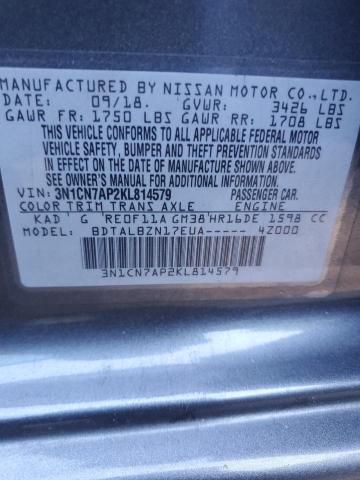 Photo 11 VIN: 3N1CN7AP2KL814579 - NISSAN VERSA S 