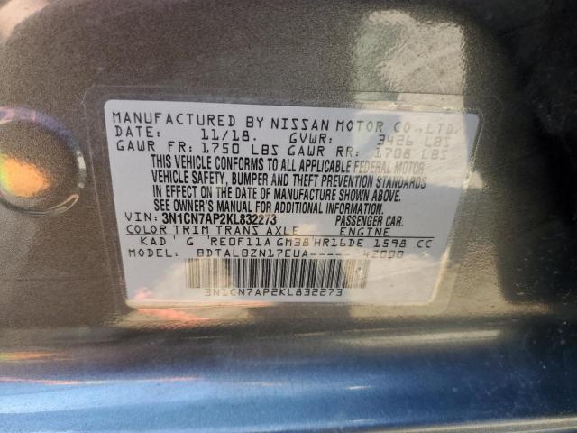 Photo 11 VIN: 3N1CN7AP2KL832273 - NISSAN VERSA S 