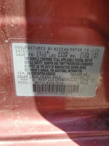 Photo 11 VIN: 3N1CN7AP2KL835223 - NISSAN VERSA 