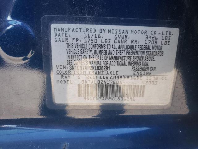 Photo 11 VIN: 3N1CN7AP2KL836291 - NISSAN VERSA S 