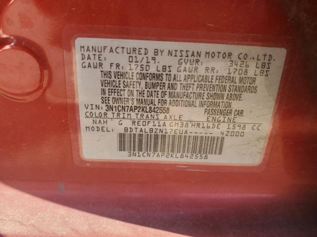 Photo 11 VIN: 3N1CN7AP2KL842558 - NISSAN VERSA S 