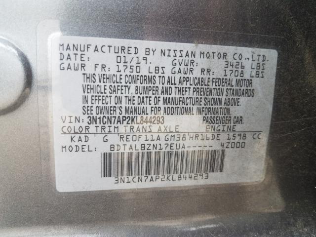 Photo 9 VIN: 3N1CN7AP2KL844293 - NISSAN VERSA S 