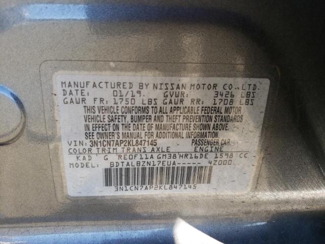 Photo 12 VIN: 3N1CN7AP2KL847145 - NISSAN VERSA 