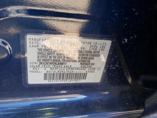 Photo 9 VIN: 3N1CN7AP2KL849817 - NISSAN VERSA S 