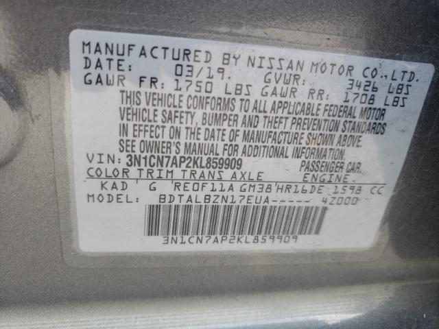 Photo 9 VIN: 3N1CN7AP2KL859909 - NISSAN VERSA S 