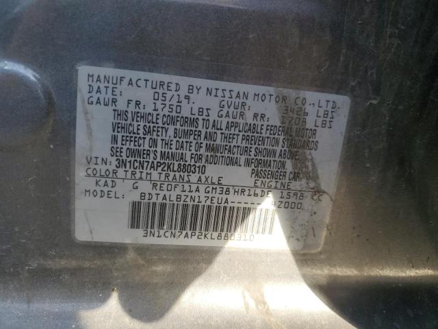 Photo 12 VIN: 3N1CN7AP2KL880310 - NISSAN VERSA S 