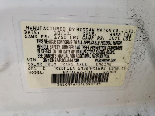 Photo 9 VIN: 3N1CN7AP3CL844739 - NISSAN VERSA S 