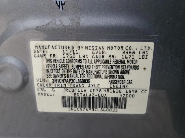 Photo 11 VIN: 3N1CN7AP3CL860035 - NISSAN VERSA S 