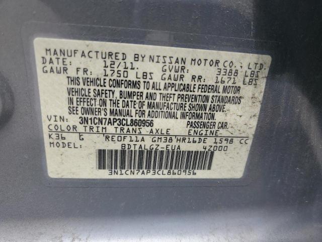 Photo 11 VIN: 3N1CN7AP3CL860956 - NISSAN VERSA 