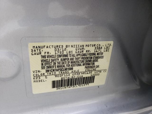 Photo 9 VIN: 3N1CN7AP3CL901599 - NISSAN VERSA S 