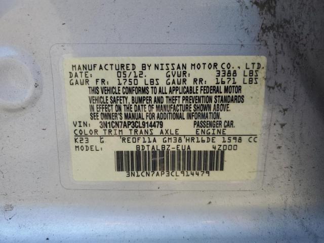 Photo 9 VIN: 3N1CN7AP3CL914479 - NISSAN VERSA S 