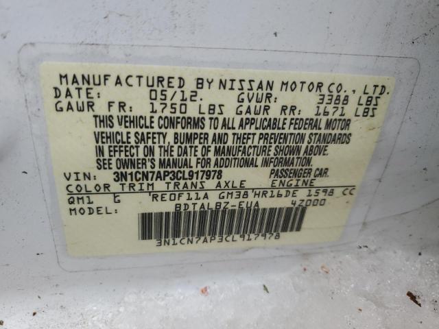 Photo 11 VIN: 3N1CN7AP3CL917978 - NISSAN VERSA S 