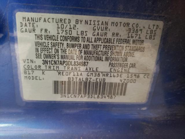 Photo 9 VIN: 3N1CN7AP3DL834987 - NISSAN VERSA S 